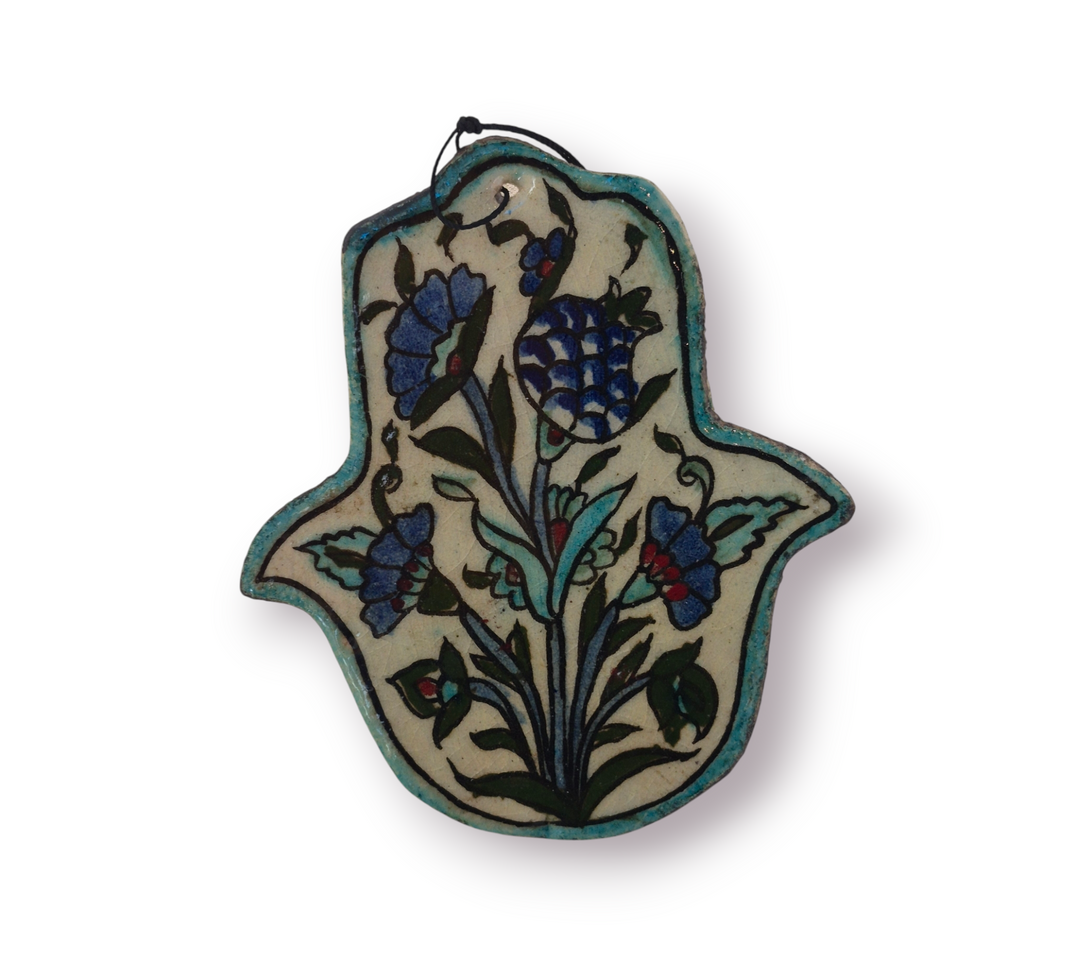 Ceramic Damascene Hamsa Tile