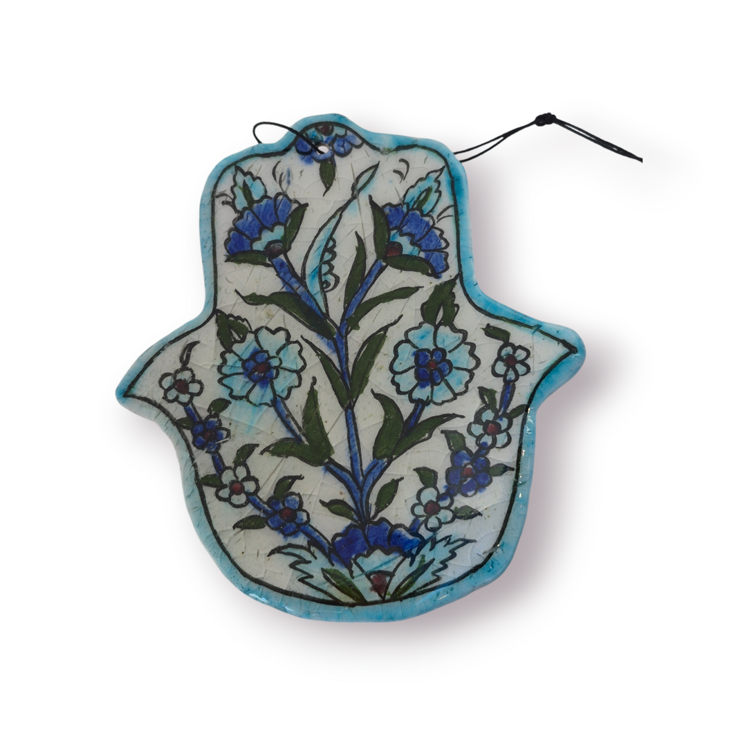 Ceramic Damascene Hamsa Tile