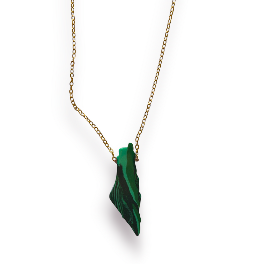Green Resin Palestine Necklace