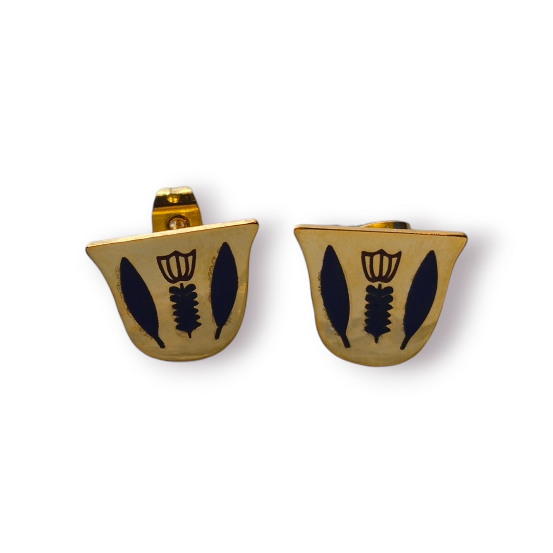 Gold-plated Enamel Finjan Earrings