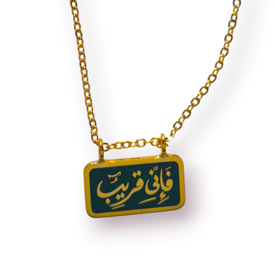 "For I am near" Religious Enamel Necklace