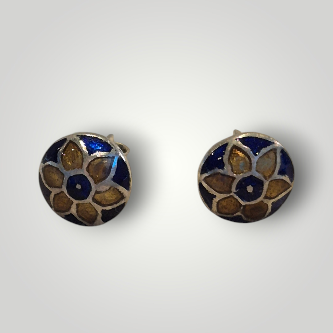 Silver Enamel Studs