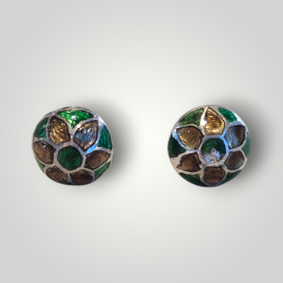 Silver Enamel Studs