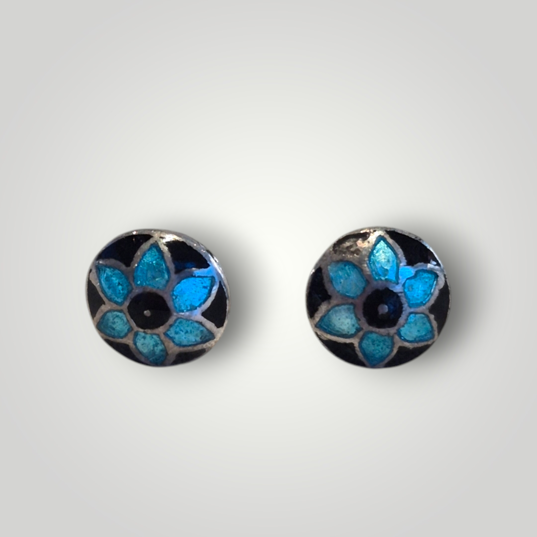 Silver Enamel Studs