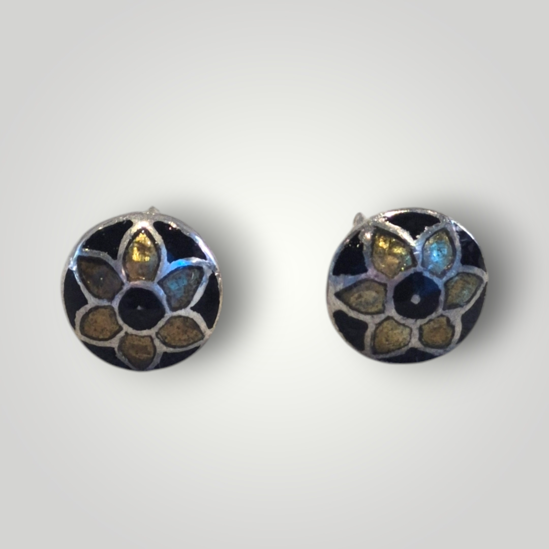 Silver Enamel Studs