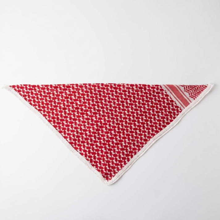 Keffiyeh Triangle Bandana - Red and White