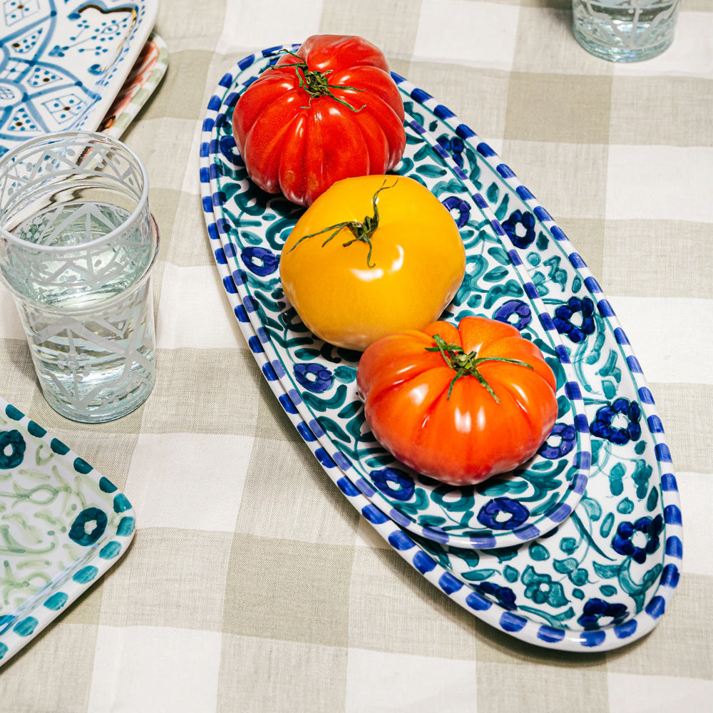 Moroccan Oval Floral Serving Platter