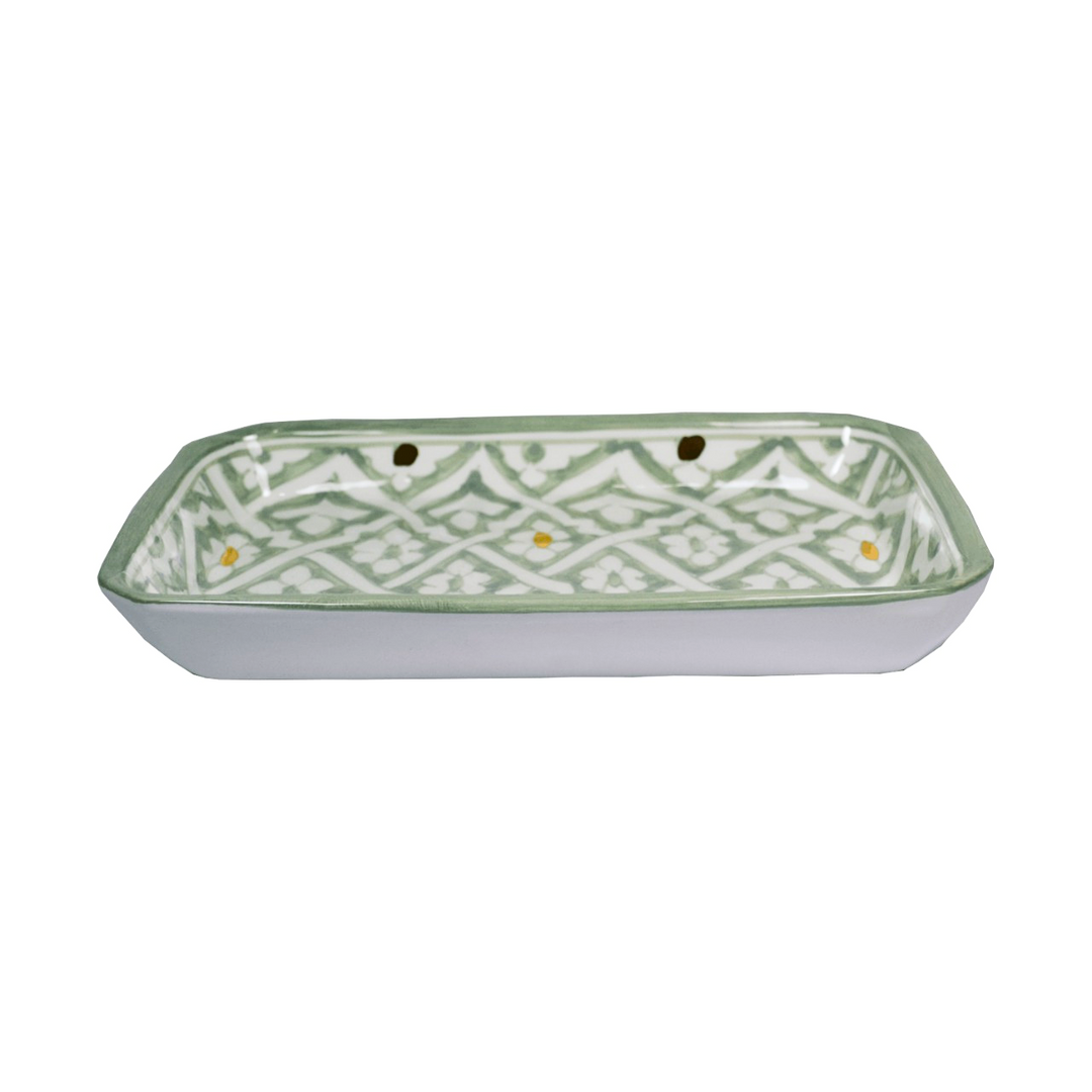 Ceramic Moroccan Serving Tray - Green