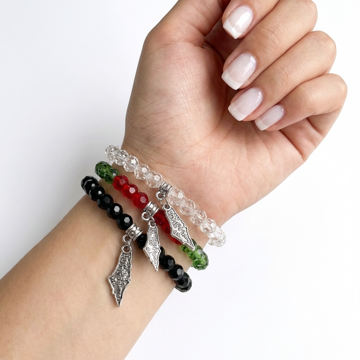 Palestine Map Beaded Bracelet