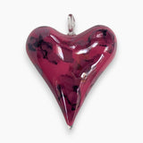 Blown Glass Ornament - Heart: Multi / Fuchsia