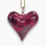 Blown Glass Ornament - Heart: Multi / Fuchsia