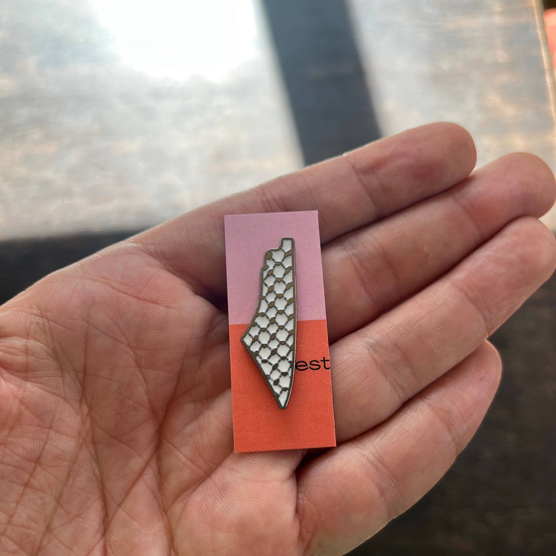 Palestine Map Keffiyeh Enamel Pin