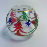 Blown Glass Candle Holder - Christmas Trees
