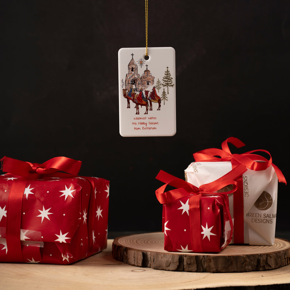 Ceramic ornament: Bethlehem, 3 wise men