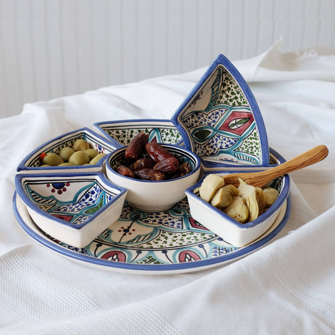Amira Ceramic Tapas Chip & Dip Server, Platter