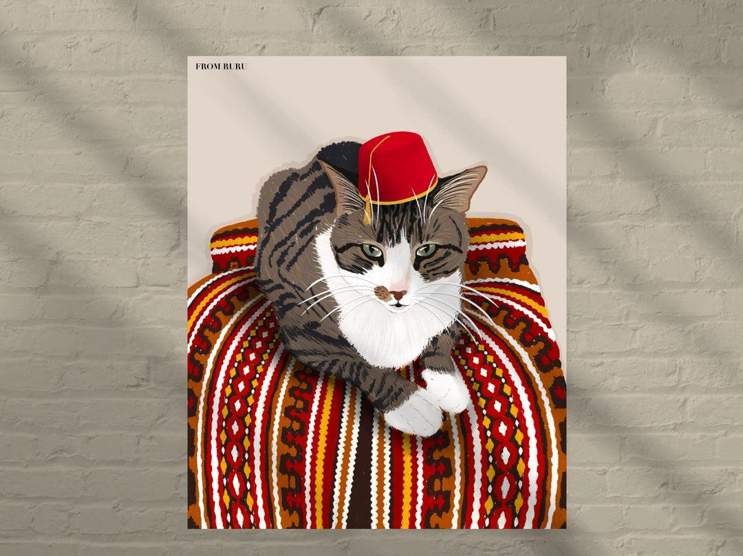 FROMRURU Cat Art Prints