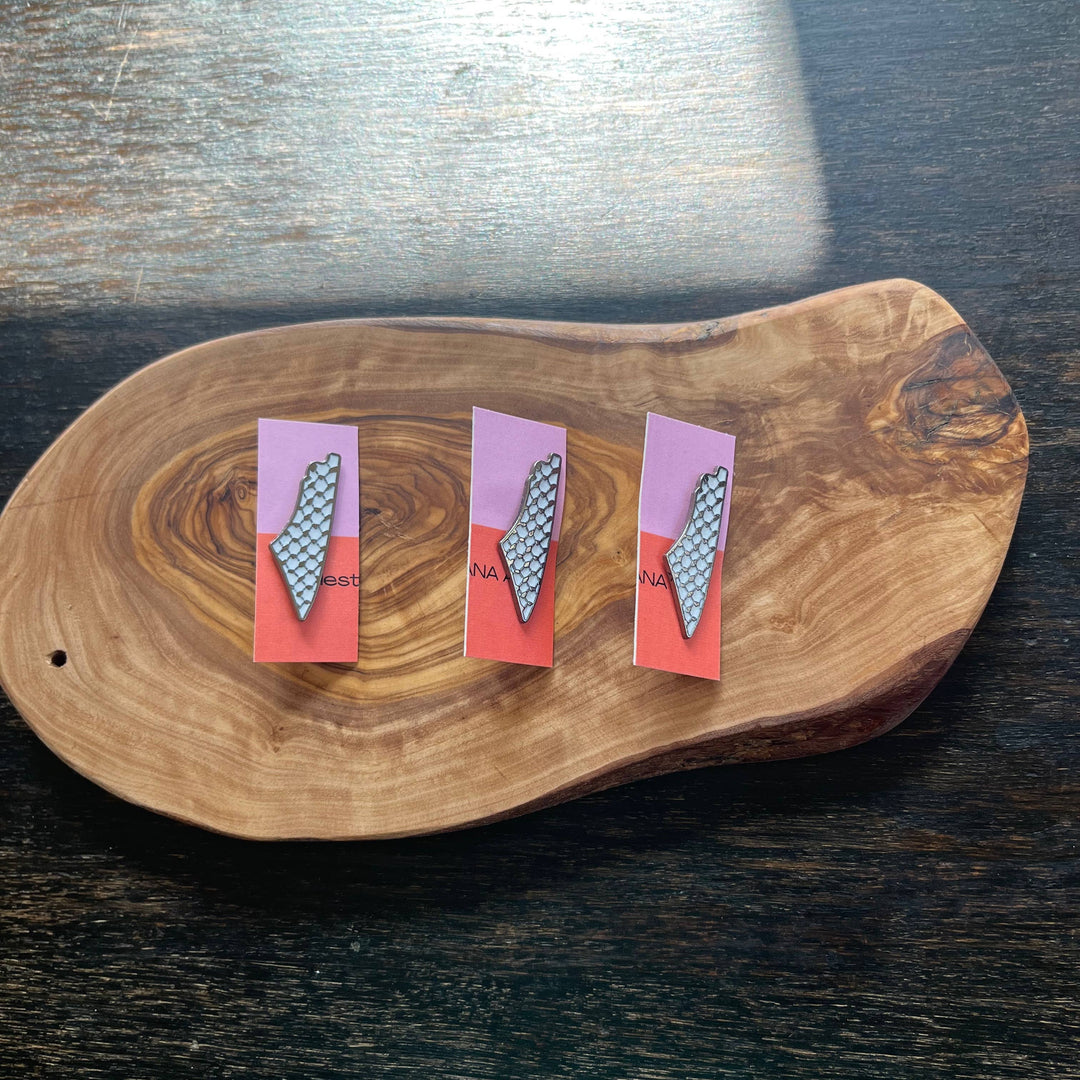 Palestine Map Keffiyeh Enamel Pin