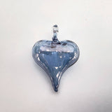 Blown Glass Heart Pendant - Light Blue