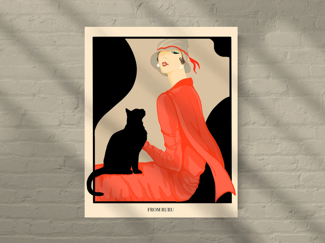FROMRURU Cat Art Prints
