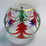 Blown Glass Candle Holder - Christmas Trees