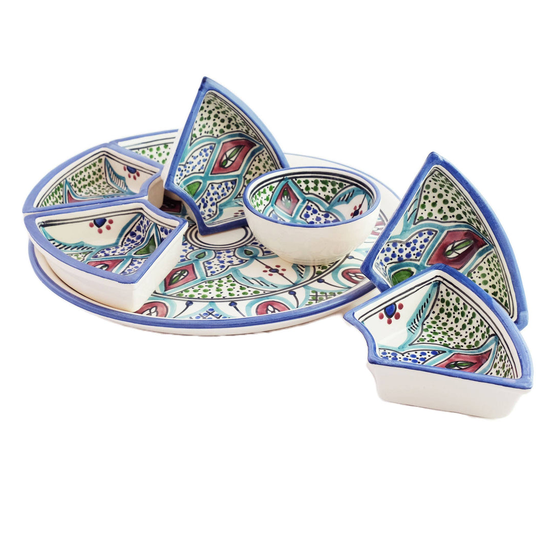Amira Ceramic Tapas Chip & Dip Server, Platter