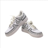 Custom Sneakers with Keffiyeh Print