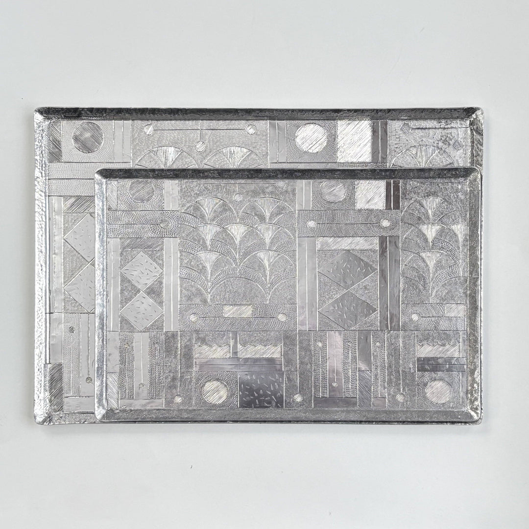 Metal Serving Tray - Rectangular Art Deco