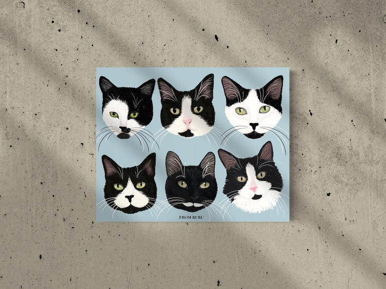 FROMRURU Cat Art Prints