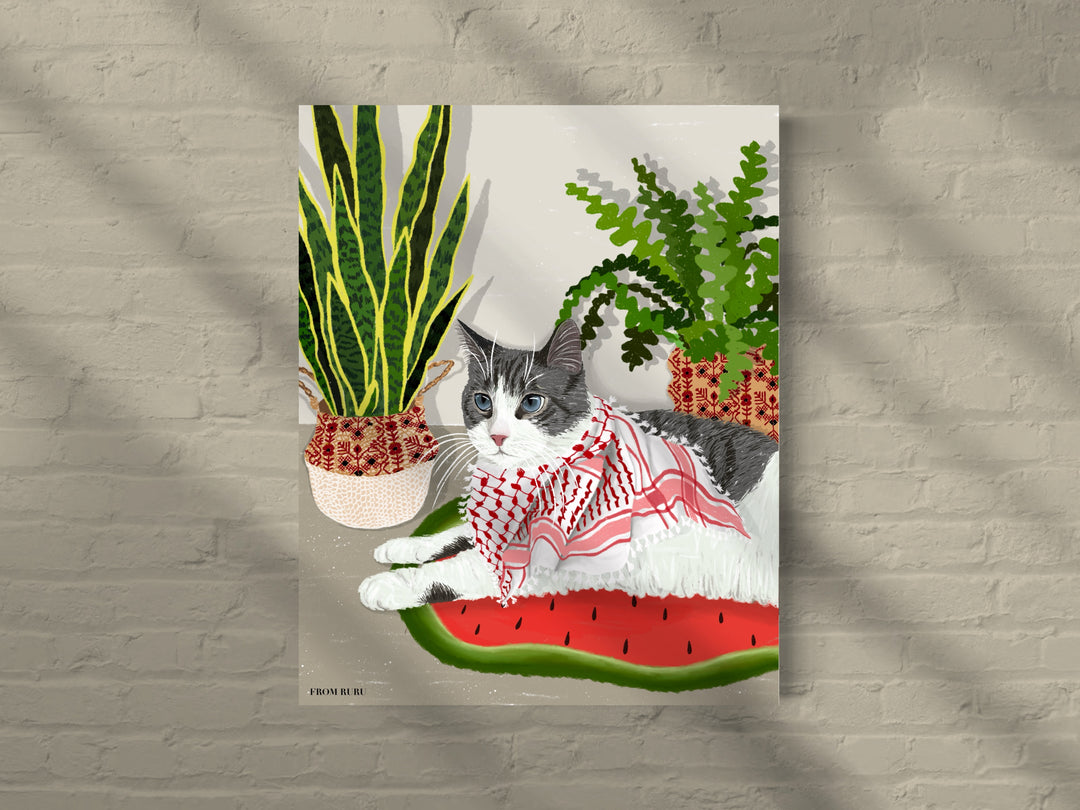 FROMRURU Cat Art Prints