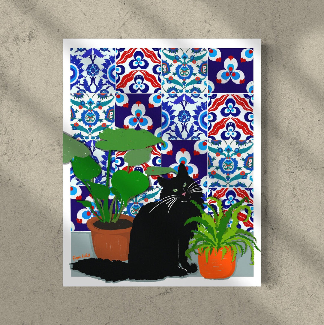 FROMRURU Cat Art Prints
