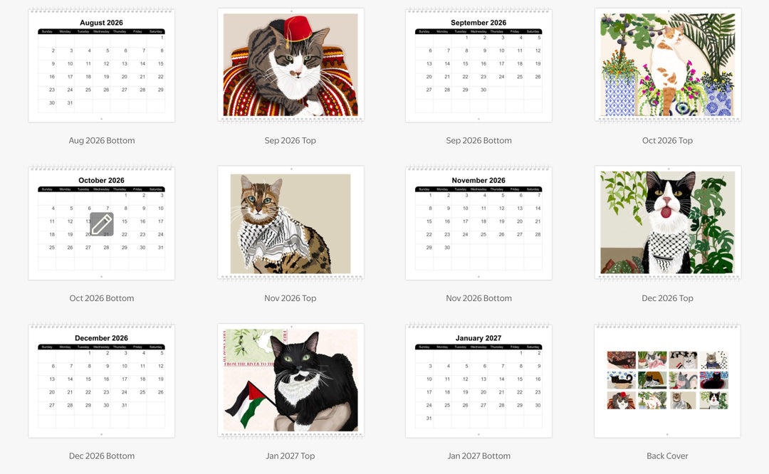 FROMRURU 2026 Cat Art Calendar