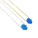 Mena Jewelry Co - Simple blue hamsa necklace