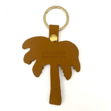 Palm Tree Camel Leather Key Fob