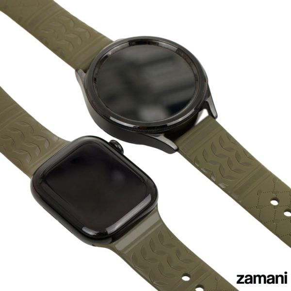 Engraved Olive Green Keffiyeh Watch Band