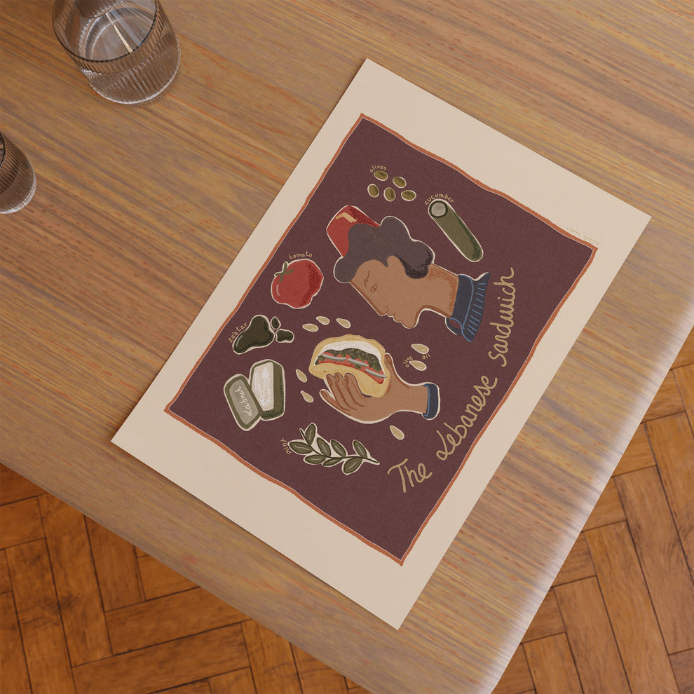 The Lebanese Sandwich Art Print (12x16)