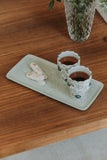 Ceramic Moroccan Engraved Tray: Green