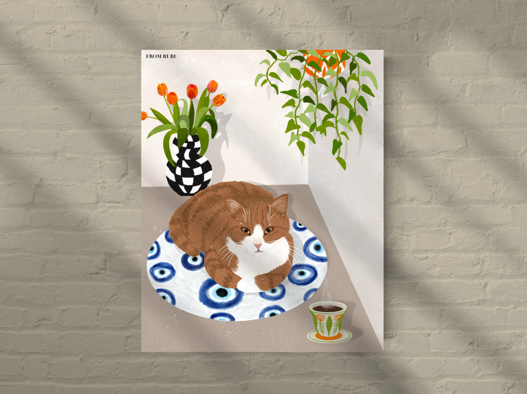FROMRURU Cat Art Prints