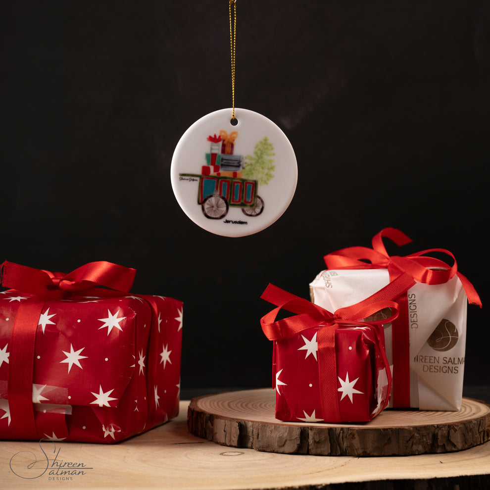 Ceramic Ornament: Jerusalem Christmas Cart