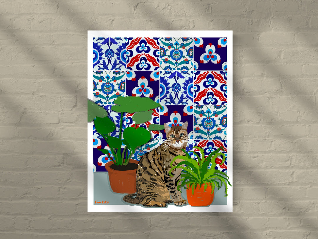 FROMRURU Cat Art Prints